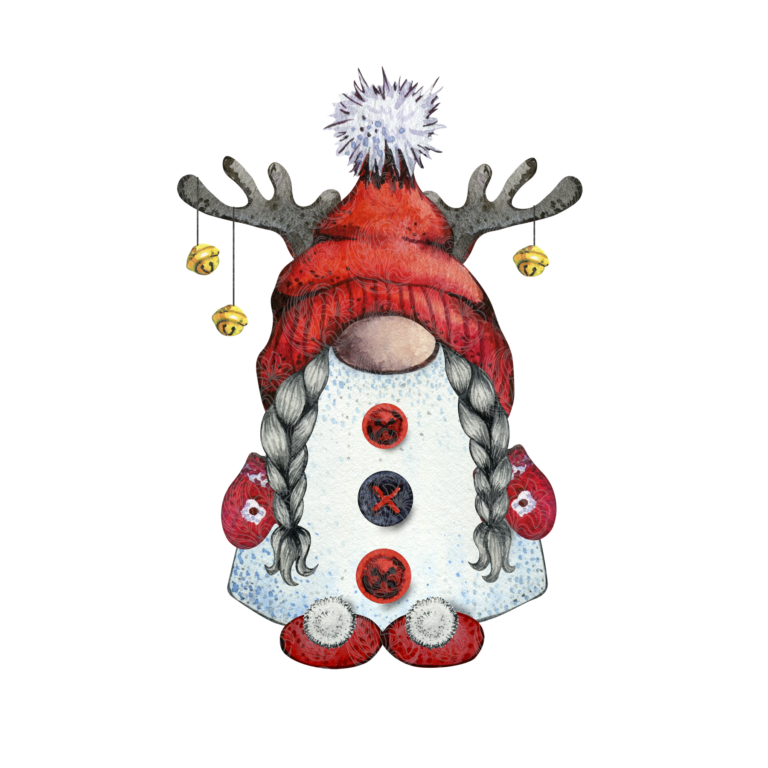 Christmas Gnome with Antlers and Ornaments – GBH22578